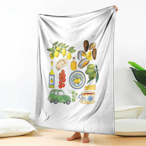 Italian Summer Scrapbook Throw Blanket Limoncello Seafood Coastal Italy La Dolce Vita TS02 Print Your Wear