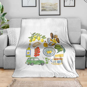 Italian Summer Scrapbook Throw Blanket Limoncello Seafood Coastal Italy La Dolce Vita TS02 Print Your Wear
