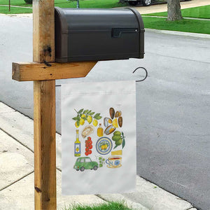Italian Summer Scrapbook Garden Flag Limoncello Seafood Coastal Italy La Dolce Vita TS02 Print Your Wear