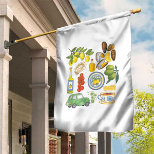 Italian Summer Scrapbook Garden Flag Limoncello Seafood Coastal Italy La Dolce Vita TS02 Print Your Wear