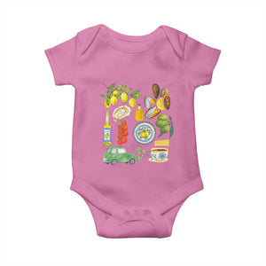 Italian Summer Scrapbook Baby Onesie Limoncello Seafood Coastal Italy La Dolce Vita TS02 Azalea Print Your Wear