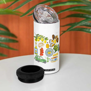 Italian Summer Scrapbook 4 in 1 Can Cooler Tumbler Limoncello Seafood Coastal Italy La Dolce Vita TS02 Print Your Wear