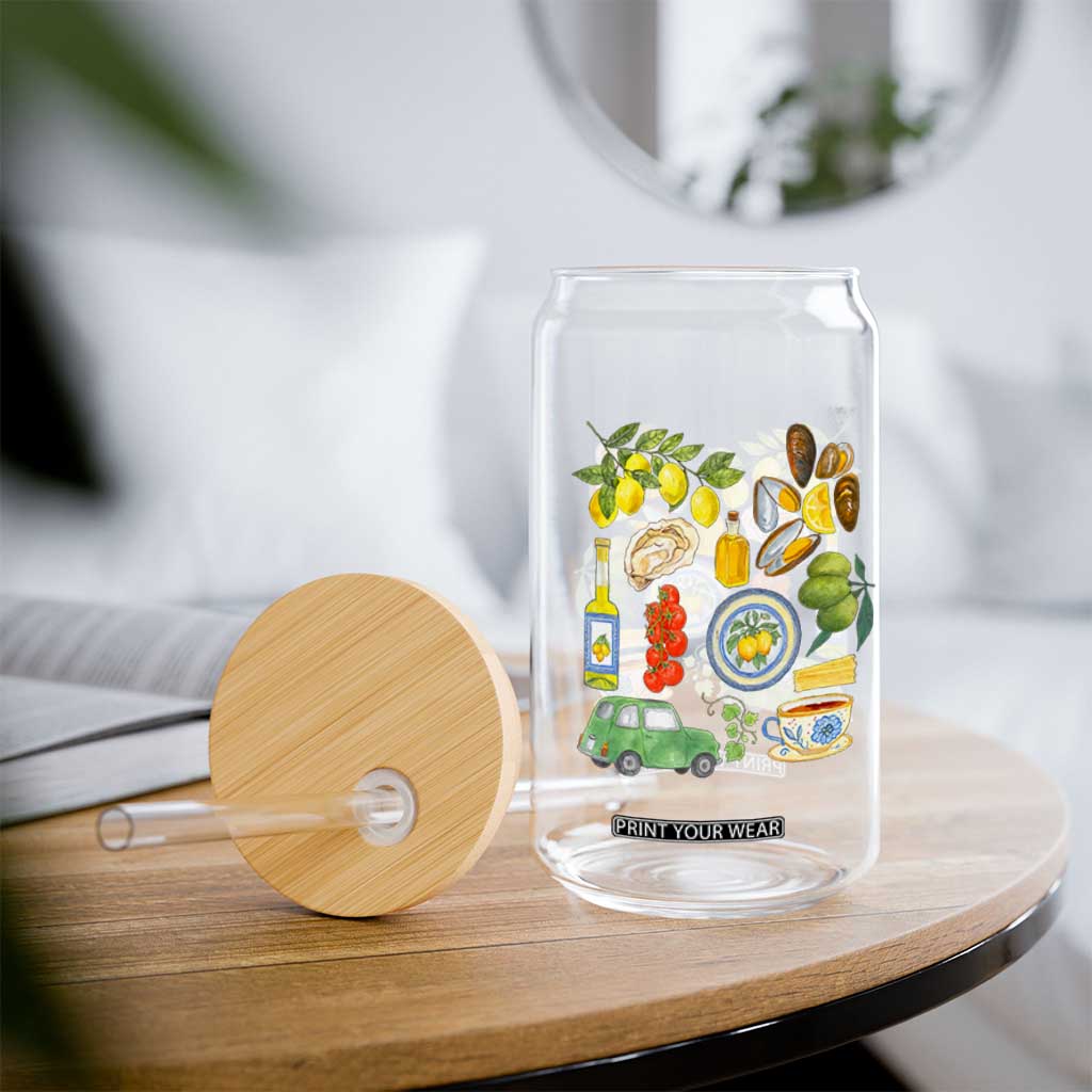Italian Summer Scrapbook Glass Can Limoncello Seafood Coastal Italy La Dolce Vita TS02 Print Your Wear