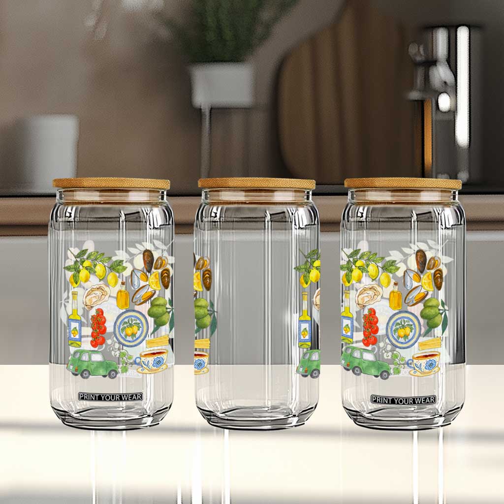 Italian Summer Scrapbook Glass Can Limoncello Seafood Coastal Italy La Dolce Vita TS02 Print Your Wear