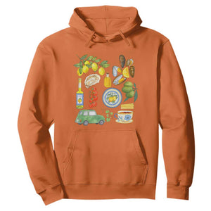 Italian Summer Scrapbook Hoodie Limoncello Seafood Coastal Italy La Dolce Vita TS02 Orange Print Your Wear