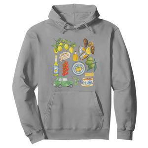 Italian Summer Scrapbook Hoodie Limoncello Seafood Coastal Italy La Dolce Vita TS02 Sport Gray Print Your Wear