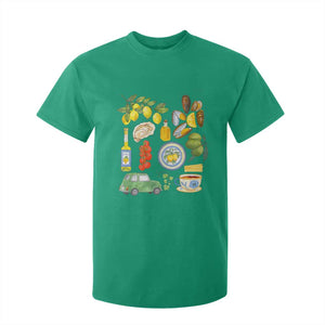 Italian Summer Scrapbook T Shirt For Kid Limoncello Seafood Coastal Italy La Dolce Vita TS02 Irish Green Print Your Wear