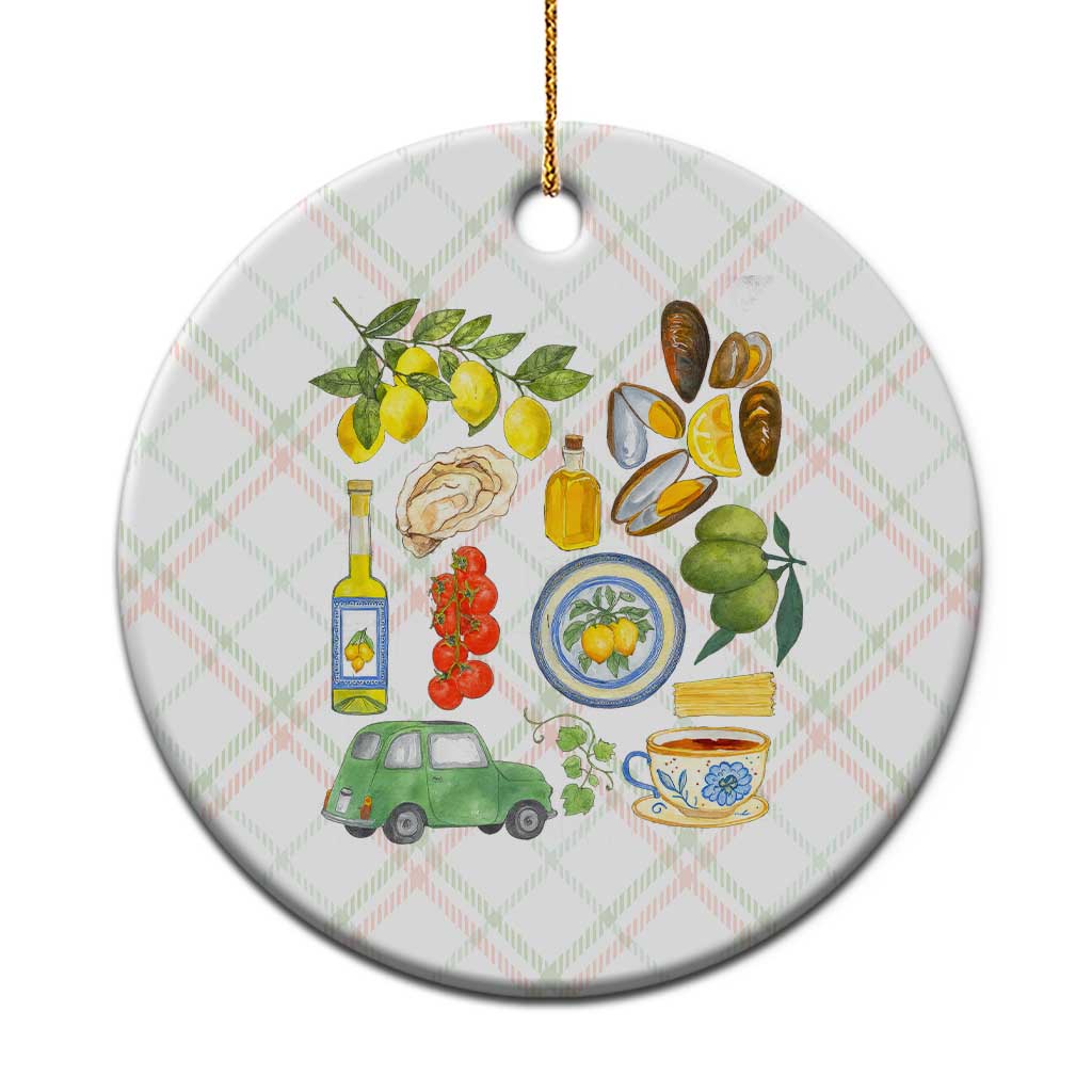 Italian Summer Scrapbook Ceramic Ornament Limoncello Seafood Coastal Italy La Dolce Vita TS02 1pc Christmas Plaid Print Your Wear