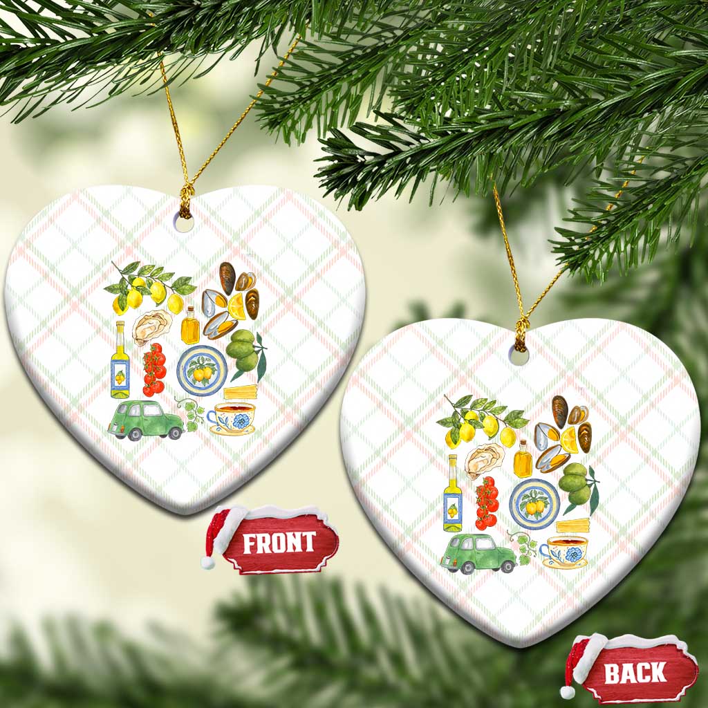 Italian Summer Scrapbook Ceramic Ornament Limoncello Seafood Coastal Italy La Dolce Vita TS02 Print Your Wear