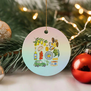 Italian Summer Scrapbook Ceramic Ornament Limoncello Seafood Coastal Italy La Dolce Vita TS02 1pc Pastel Print Your Wear
