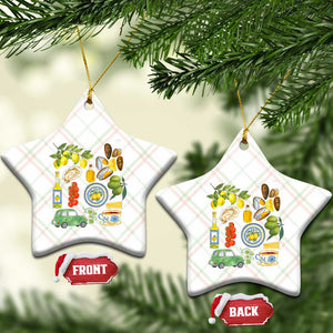 Italian Summer Scrapbook Ceramic Ornament Limoncello Seafood Coastal Italy La Dolce Vita TS02 Print Your Wear