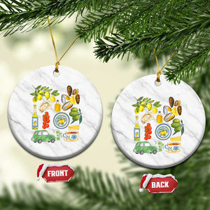 Italian Summer Scrapbook Ceramic Ornament Limoncello Seafood Coastal Italy La Dolce Vita TS02 1pc White Marble Print Your Wear