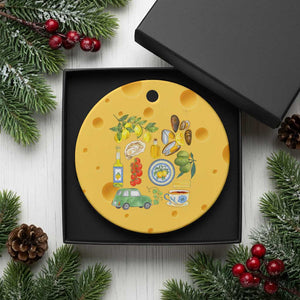 Italian Summer Scrapbook Ceramic Ornament Limoncello Seafood Coastal Italy La Dolce Vita TS02 1pc Yellow Cheese Print Your Wear