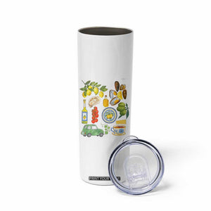 Italian Summer Scrapbook Skinny Tumbler Limoncello Seafood Coastal Italy La Dolce Vita TS02 Print Your Wear