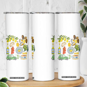 Italian Summer Scrapbook Skinny Tumbler Limoncello Seafood Coastal Italy La Dolce Vita TS02 Print Your Wear