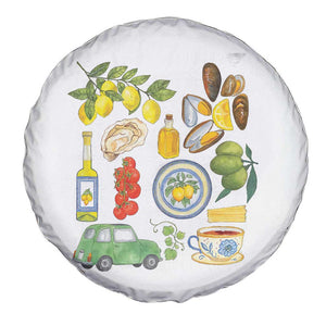 Italian Summer Scrapbook Spare Tire Cover Limoncello Seafood Coastal Italy La Dolce Vita TS02 Print Your Wear