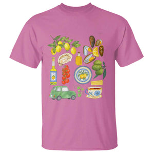 Italian Summer Scrapbook T Shirt Limoncello Seafood Coastal Italy La Dolce Vita TS02 Azalea Print Your Wear