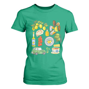 Italian Summer Scrapbook T Shirt For Women Limoncello Seafood Coastal Italy La Dolce Vita TS02 Irish Green Print Your Wear