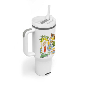 Italian Summer Scrapbook Tumbler With Handle Limoncello Seafood Coastal Italy La Dolce Vita TS02 Print Your Wear