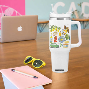 Italian Summer Scrapbook Tumbler With Handle Limoncello Seafood Coastal Italy La Dolce Vita TS02 Print Your Wear