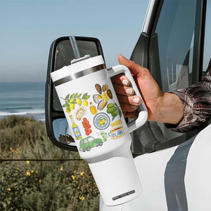 Italian Summer Scrapbook Tumbler With Handle Limoncello Seafood Coastal Italy La Dolce Vita TS02 Print Your Wear