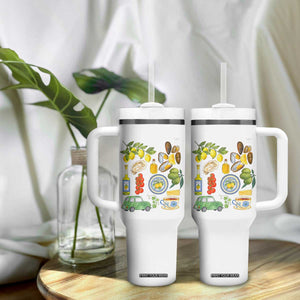 Italian Summer Scrapbook Tumbler With Handle Limoncello Seafood Coastal Italy La Dolce Vita TS02 Print Your Wear