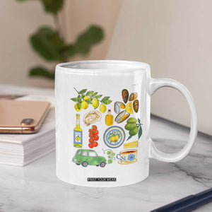 Italian Summer Scrapbook Coffee Mug Limoncello Seafood Coastal Italy La Dolce Vita TS02 Print Your Wear