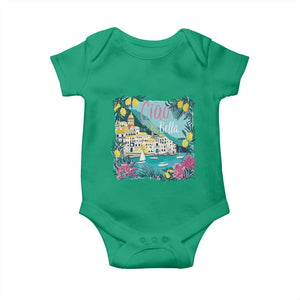 Ciao Bella Italy Amalfi Coast Baby Onesie Lemons and Florals Nostalgic Village TS02 Irish Green Print Your Wear