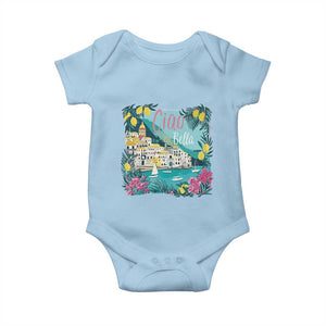 Ciao Bella Italy Amalfi Coast Baby Onesie Lemons and Florals Nostalgic Village TS02 Light Blue Print Your Wear