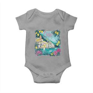 Ciao Bella Italy Amalfi Coast Baby Onesie Lemons and Florals Nostalgic Village TS02 Sport Gray Print Your Wear
