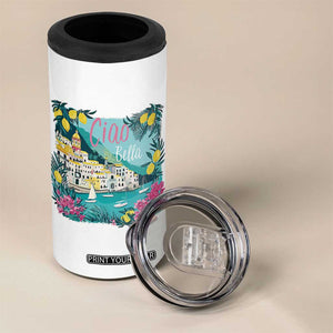 Ciao Bella Italy Amalfi Coast 4 in 1 Can Cooler Tumbler Lemons and Florals Nostalgic Village TS02 Print Your Wear