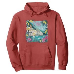 Ciao Bella Italy Amalfi Coast Hoodie Lemons and Florals Nostalgic Village TS02 Red Print Your Wear