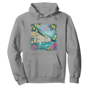 Ciao Bella Italy Amalfi Coast Hoodie Lemons and Florals Nostalgic Village TS02 Sport Gray Print Your Wear