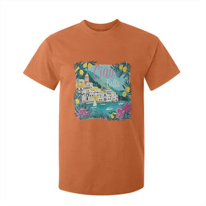 Ciao Bella Italy Amalfi Coast T Shirt For Kid Lemons and Florals Nostalgic Village TS02 Orange Print Your Wear