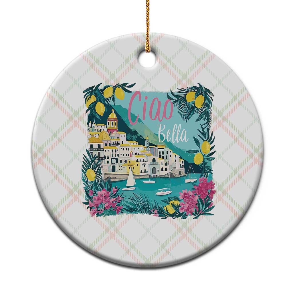 Ciao Bella Italy Amalfi Coast Ceramic Ornament Lemons and Florals Nostalgic Village TS02 1pc Christmas Plaid Print Your Wear