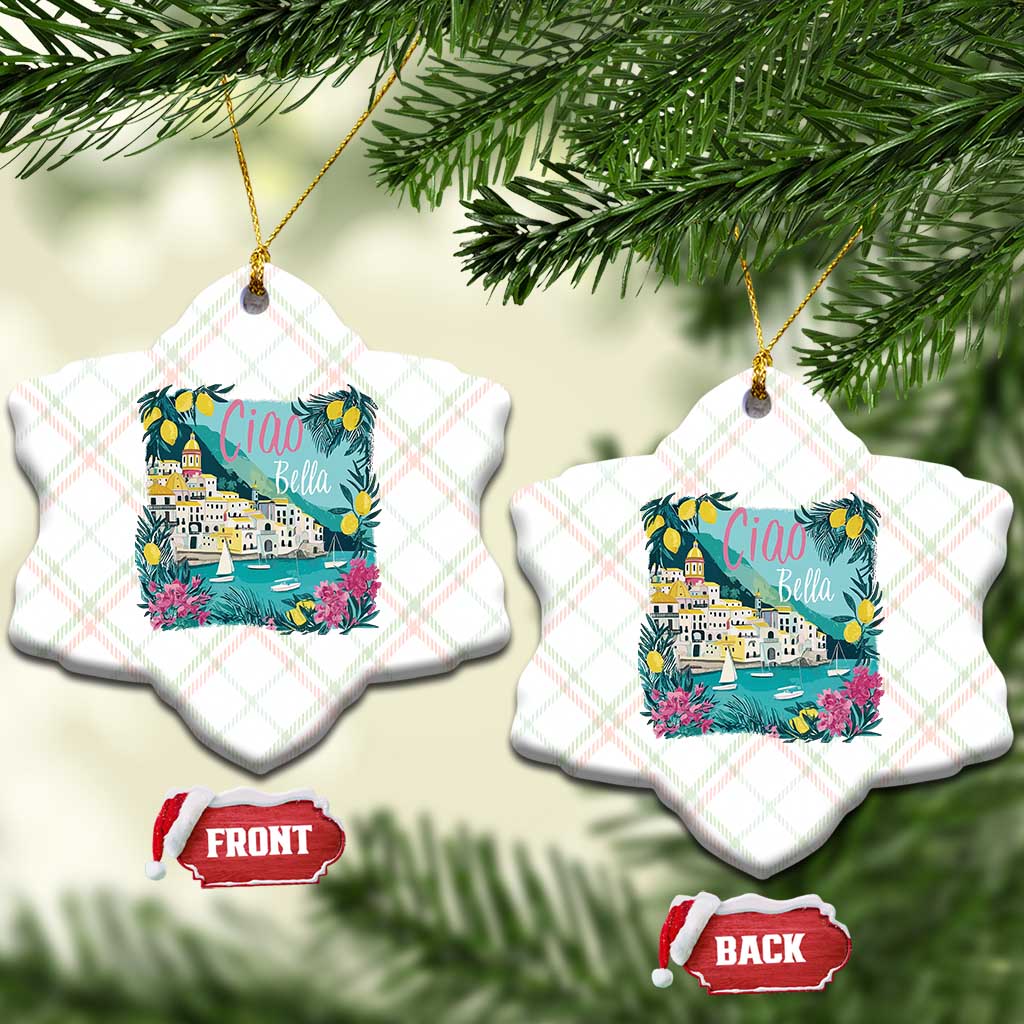 Ciao Bella Italy Amalfi Coast Ceramic Ornament Lemons and Florals Nostalgic Village TS02 Print Your Wear