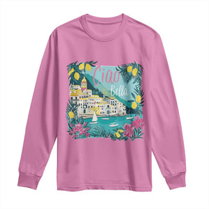 Ciao Bella Italy Amalfi Coast Long Sleeve Shirt Lemons and Florals Nostalgic Village TS02 Azalea Print Your Wear