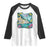 Ciao Bella Italy Amalfi Coast Raglan Shirt Lemons and Florals Nostalgic Village TS02 White Black Print Your Wear