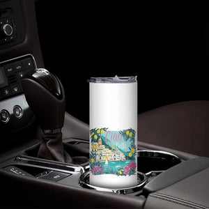 Ciao Bella Italy Amalfi Coast Skinny Tumbler Lemons and Florals Nostalgic Village TS02 Print Your Wear