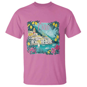 Ciao Bella Italy Amalfi Coast T Shirt Lemons and Florals Nostalgic Village TS02 Azalea Print Your Wear
