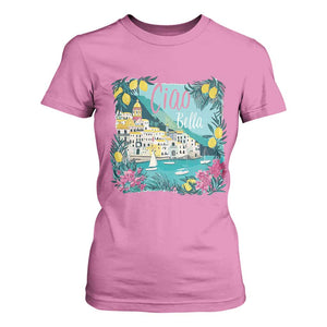 Ciao Bella Italy Amalfi Coast T Shirt For Women Lemons and Florals Nostalgic Village TS02 Azalea Print Your Wear