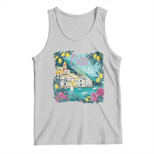 Ciao Bella Italy Amalfi Coast Tank Top Lemons and Florals Nostalgic Village TS02 Ash Print Your Wear
