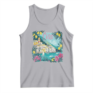 Ciao Bella Italy Amalfi Coast Tank Top Lemons and Florals Nostalgic Village TS02 Athletic Heather Print Your Wear