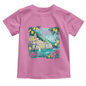 Ciao Bella Italy Amalfi Coast Toddler T Shirt Lemons and Florals Nostalgic Village TS02 Azalea Print Your Wear