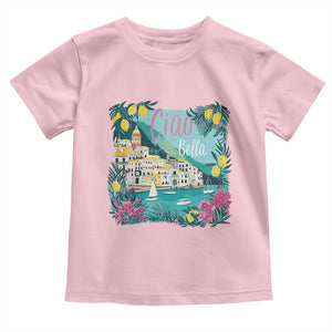 Ciao Bella Italy Amalfi Coast Toddler T Shirt Lemons and Florals Nostalgic Village TS02 Light Pink Print Your Wear