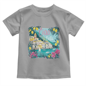 Ciao Bella Italy Amalfi Coast Toddler T Shirt Lemons and Florals Nostalgic Village TS02 Sport Gray Print Your Wear