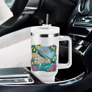 Ciao Bella Italy Amalfi Coast Tumbler With Handle Lemons and Florals Nostalgic Village TS02 Print Your Wear