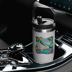 Ciao Bella Italy Amalfi Coast Flip Straw Tumbler Lemons and Florals Nostalgic Village TS02 Print Your Wear