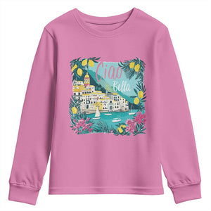 Ciao Bella Italy Amalfi Coast Youth Sweatshirt Lemons and Florals Nostalgic Village TS02 Azalea Print Your Wear
