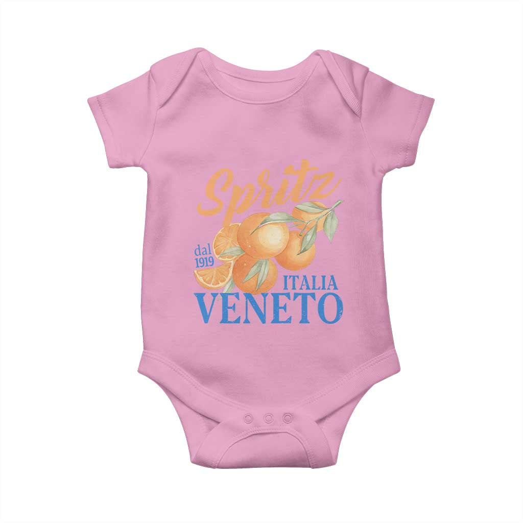 Spritz Italia Veneto Dal 1919 Baby Onesie Vintage Aperitivo Orange Italian Cocktail TS02 Light Pink Print Your Wear